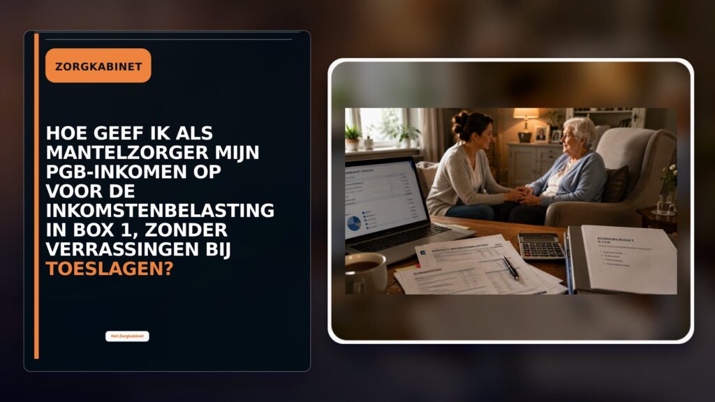 Hoe geef ik als mantelzorger mijn pgb-inkomen op voor de inkomstenbelasting in box 1, zonder verrassingen bij toeslagen?