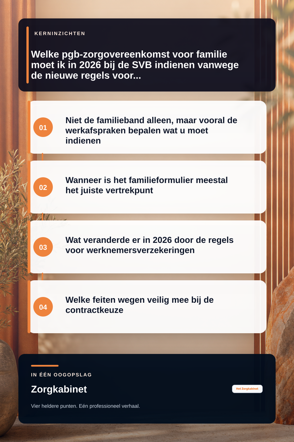 Welke pgb-zorgovereenkomst voor familie moet ik in 2026 bij de SVB indienen vanwege de nieuwe regels voor werknemersverzekeringen? infographic
