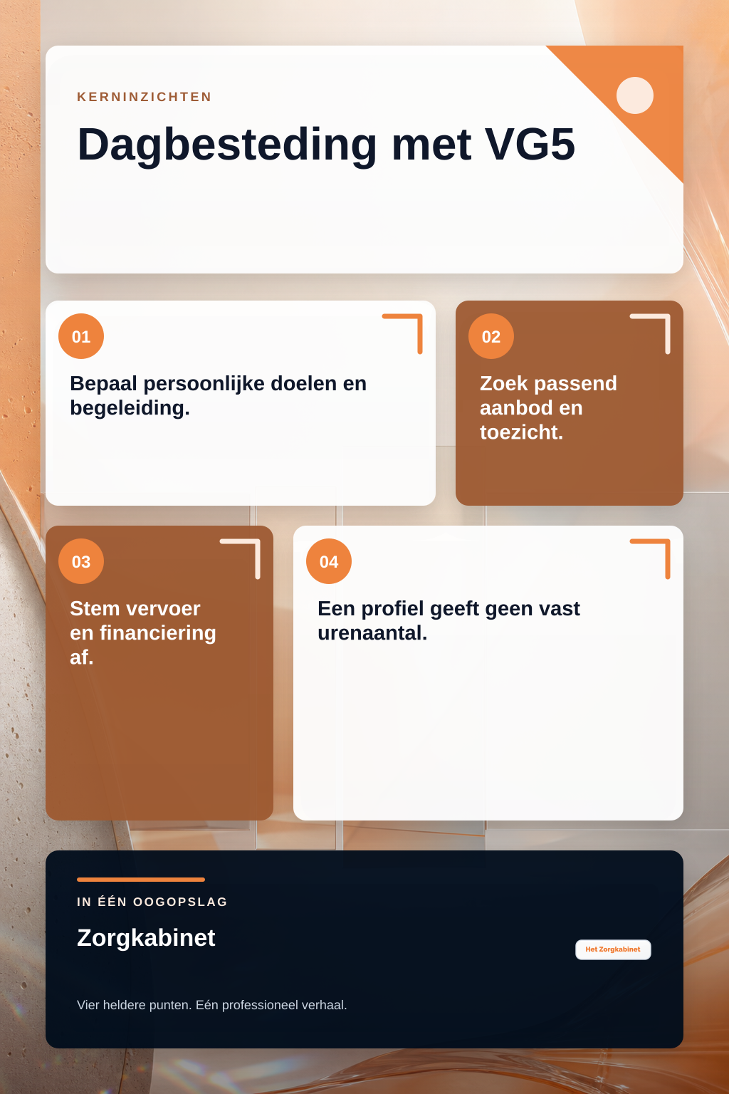 Hoe regel ik dagbesteding en begeleiding thuis met een VG5-indicatie? infographic