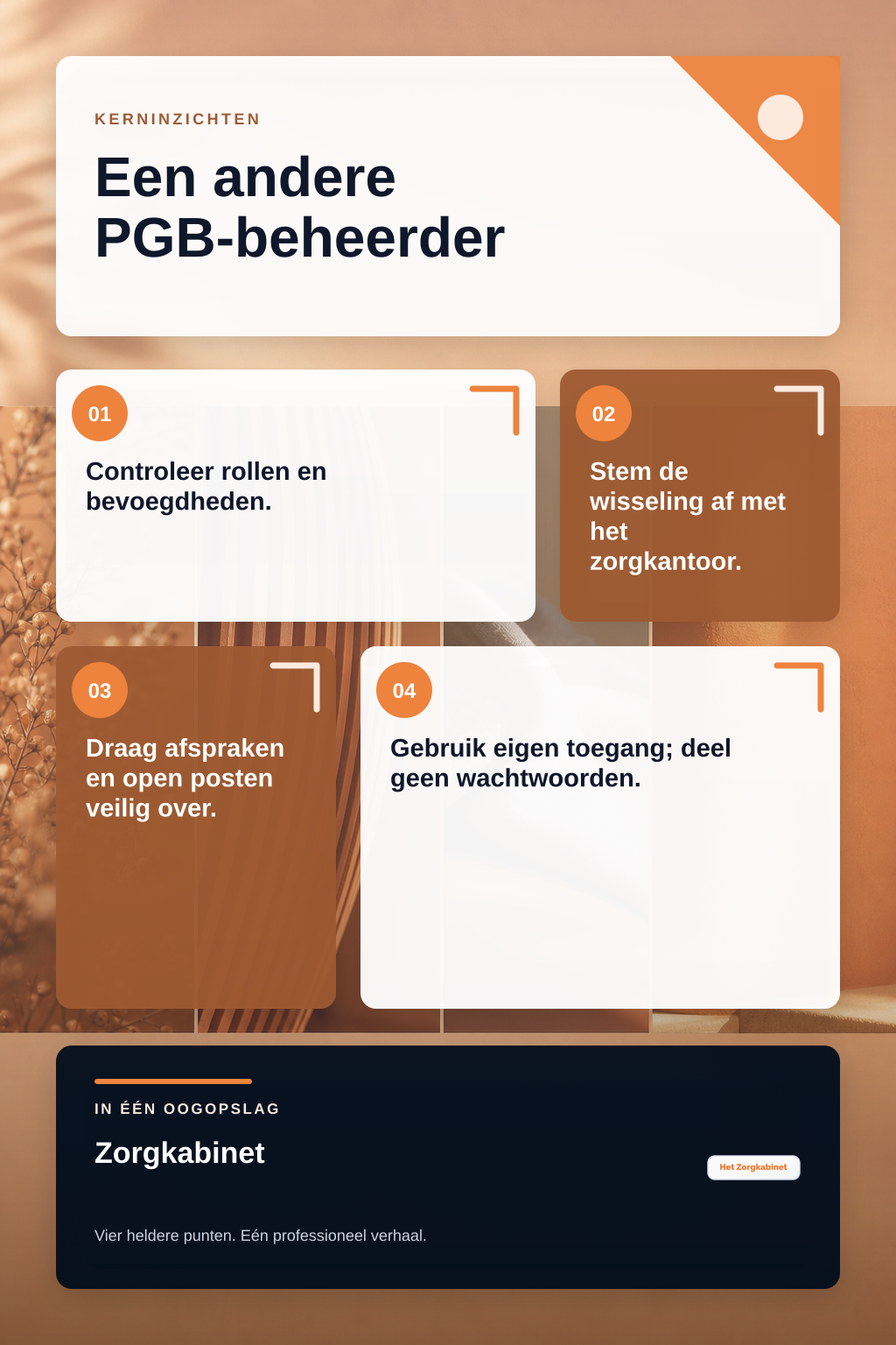 Hoe stap ik over naar een andere PGB-beheerder en regel ik de overdracht? infographic