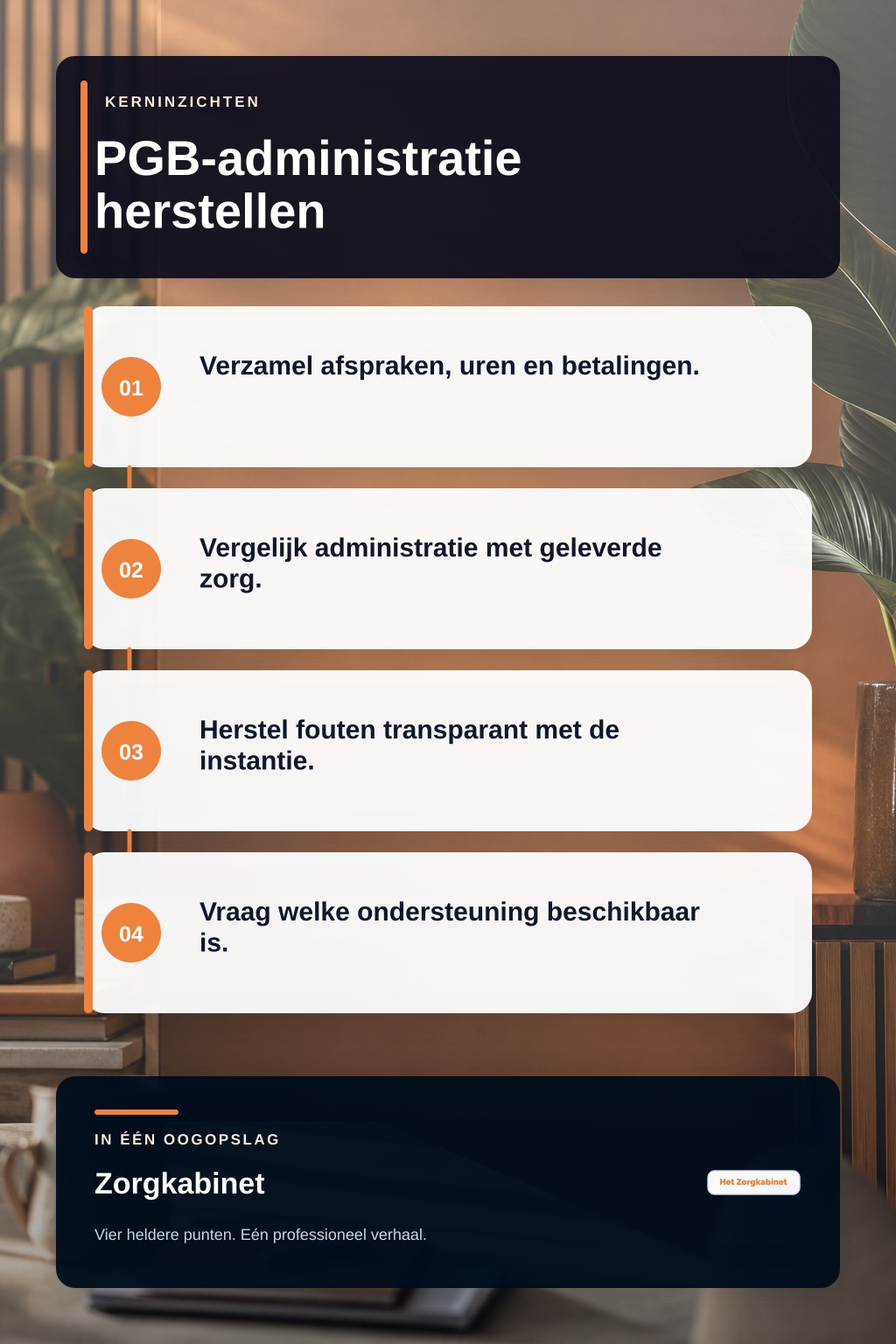 Wie kan mijn achterstallige PGB-administratie controleren en op orde brengen? infographic